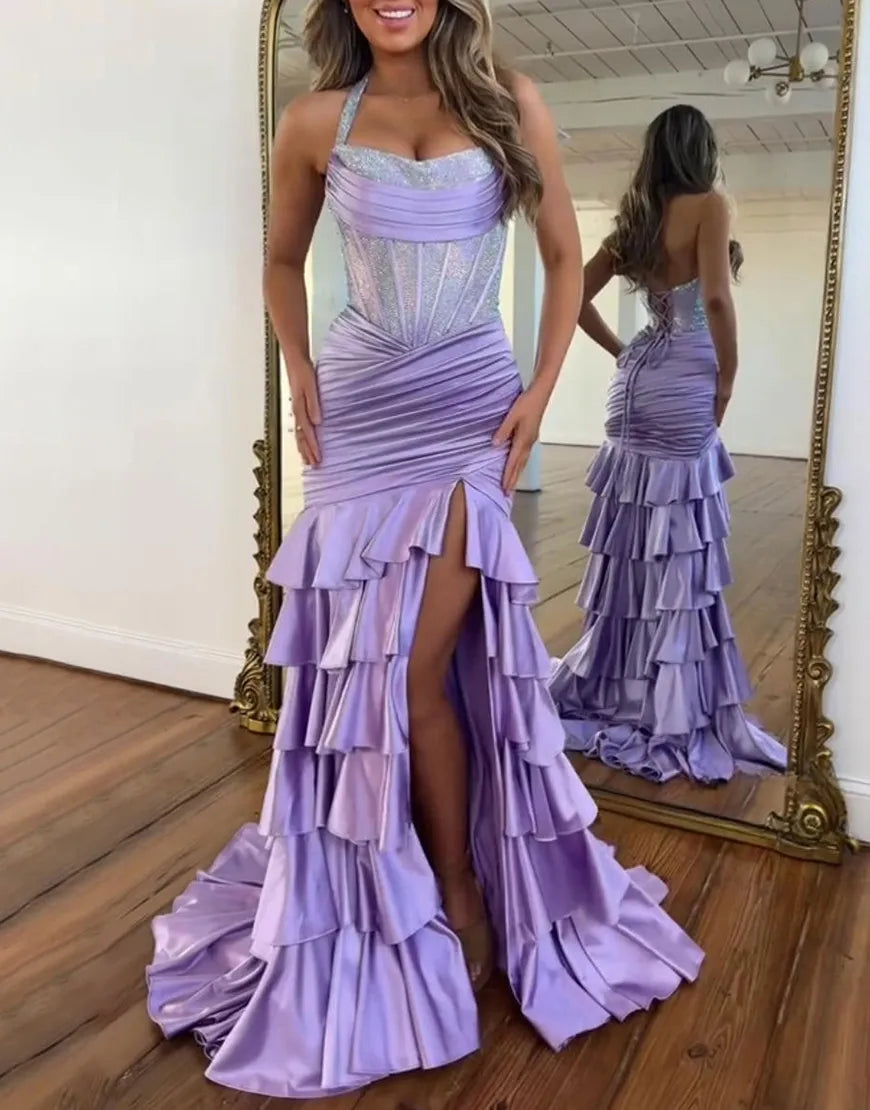 Mae | Sequin Corset Ruffle Tiered Mermaid Bridesmaid Dress