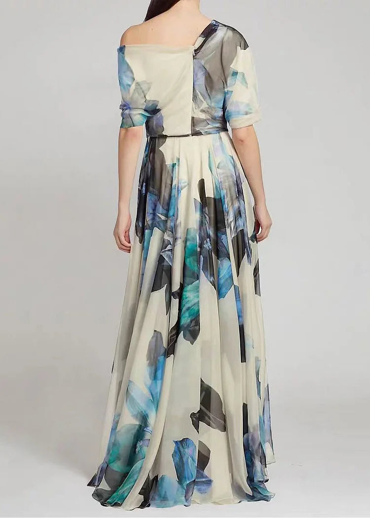 Jasmine | Floral One Shoulder Long Maxi Dress