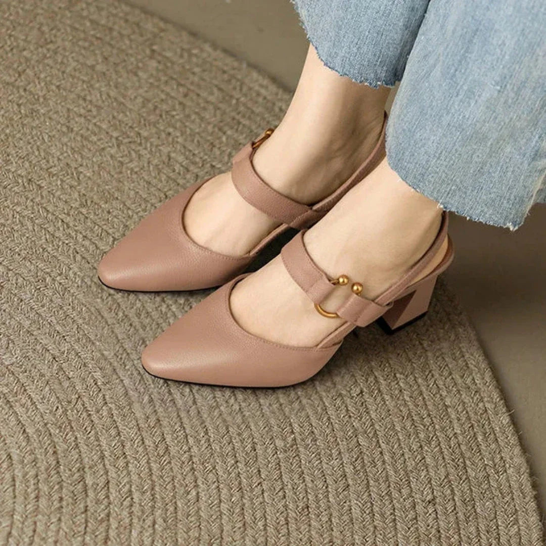 Quinn | Pointed Toe Slingback Block Heels
