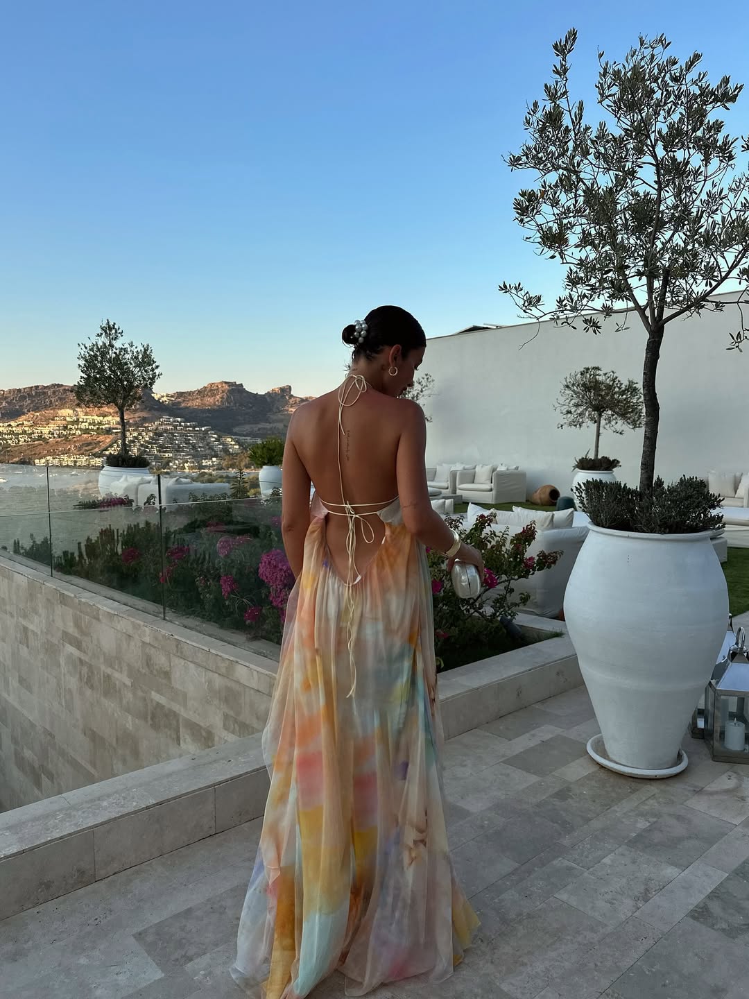 Mia | Halter Backless Chiffon Maxi Wedding Guest Dress