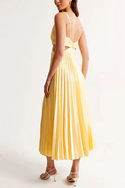 Aurora | Cutout Pleated Wedding Guest Midi Dress