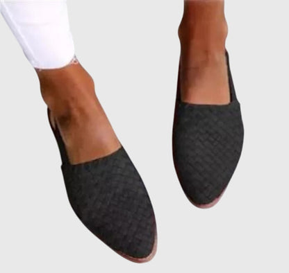 Blair | Woven Pointed Toe Flat Comfort Sandals