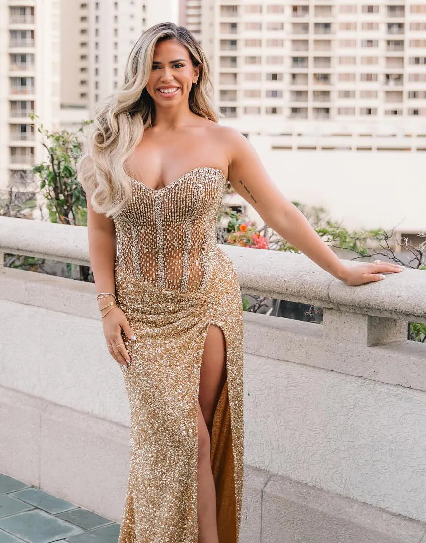 Jade | Sequin Sweetheart Corset Mermaid Prom Dress