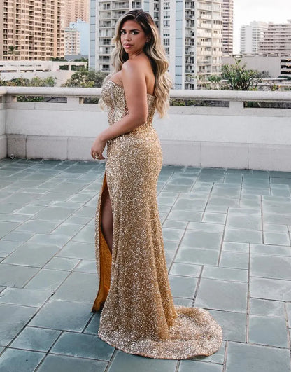Jade | Sequin Sweetheart Corset Mermaid Prom Dress