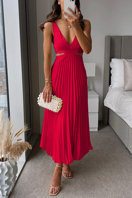 Aurora | Cutout Pleated Wedding Guest Midi Dress