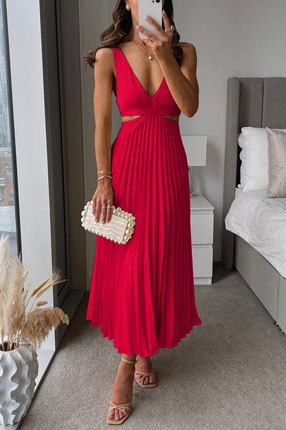 Aurora | Cutout Pleated Wedding Guest Midi Dress