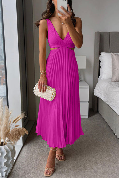 Aurora | Cutout Pleated Wedding Guest Midi Dress