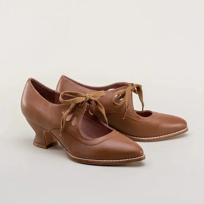 Ada | Lace Up Vintage Mary Jane Heels