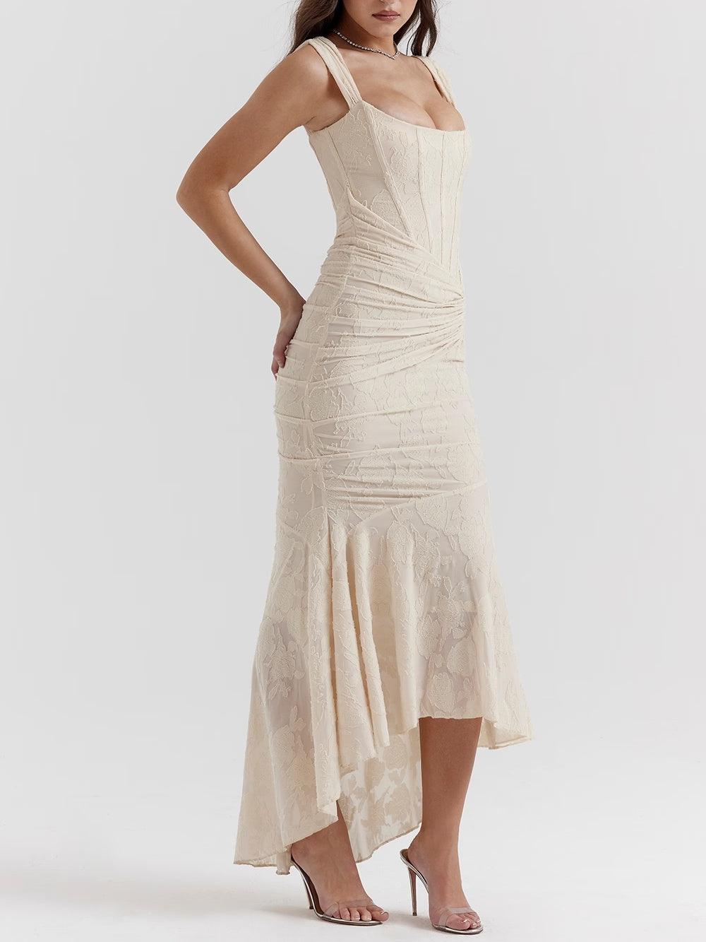 Bianca |  Off Shoulder Lace Corset Wedding Guest Dress