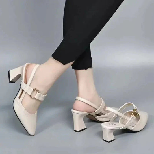 Quinn | Pointed Toe Slingback Block Heels