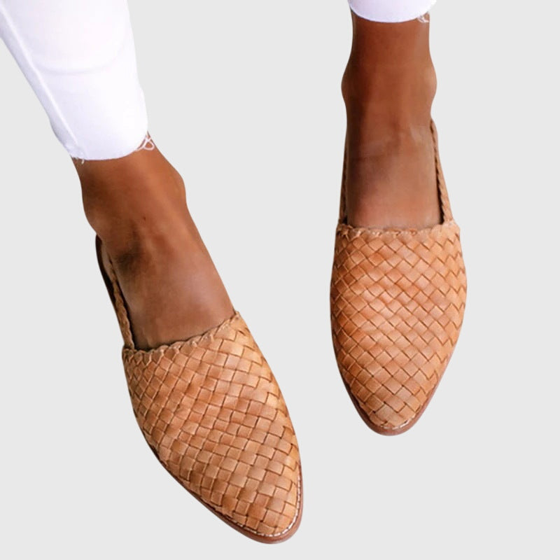 Blair | Woven Pointed Toe Flat Comfort Sandals