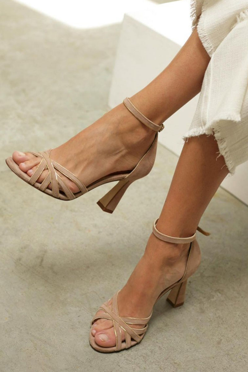 Naomi | Ankle Strap Block Heeled Sandals