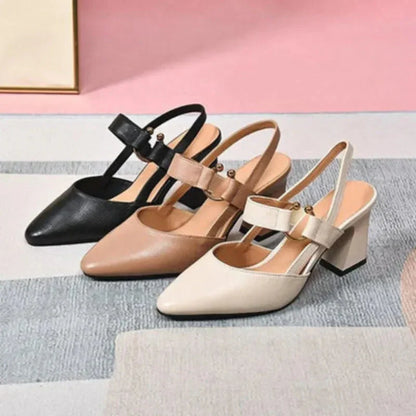 Quinn | Pointed Toe Slingback Block Heels