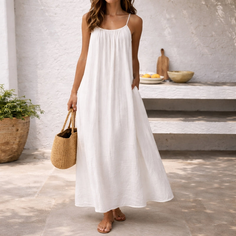 Lena | Open Back Spaghetti Strap Sundress