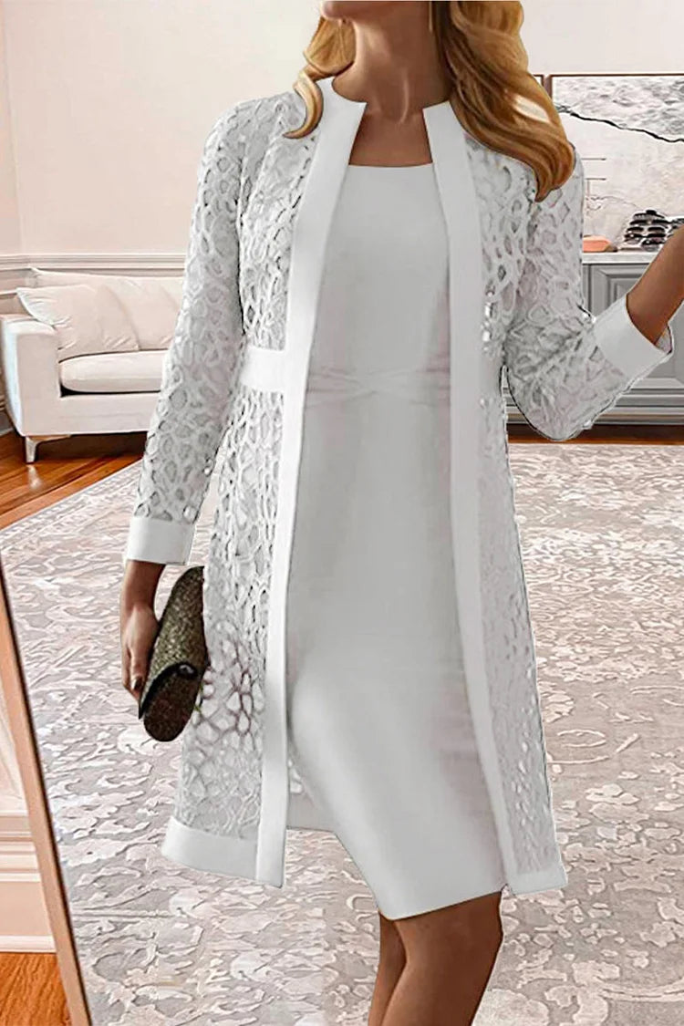 Morgan | Lace Coat Two Piece Wedding Guest Dress