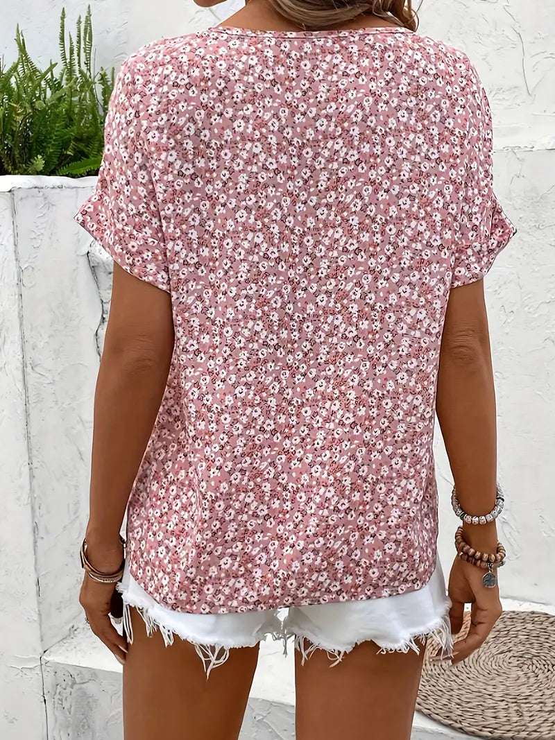 Deila | Chic Floral Button Down Boho Blouse
