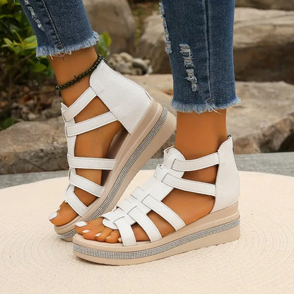 Gina | Rhinestone Comfort Platform Sandals