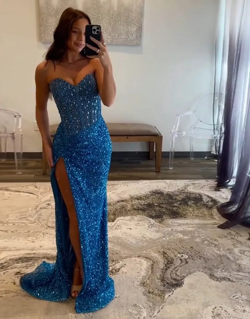 Jade | Sequin Sweetheart Corset Mermaid Prom Dress