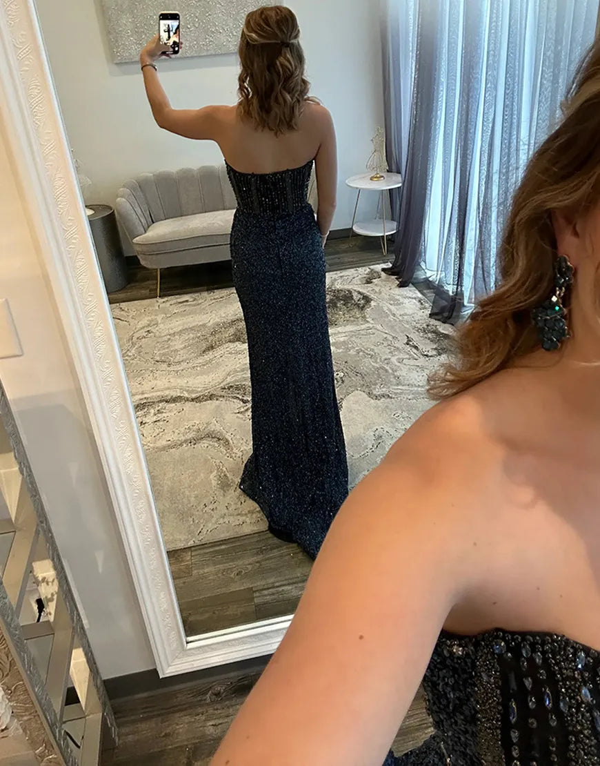Jade | Sequin Sweetheart Corset Mermaid Prom Dress