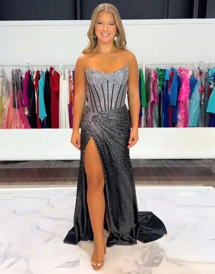 Scarlett | Rhinestone Corset Mermaid Formal Prom Dress