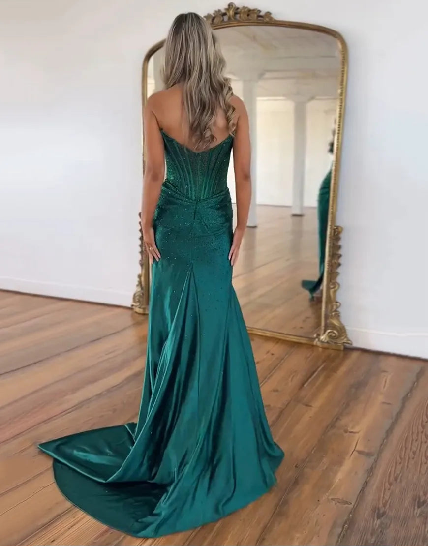 Scarlett | Rhinestone Corset Mermaid Formal Prom Dress