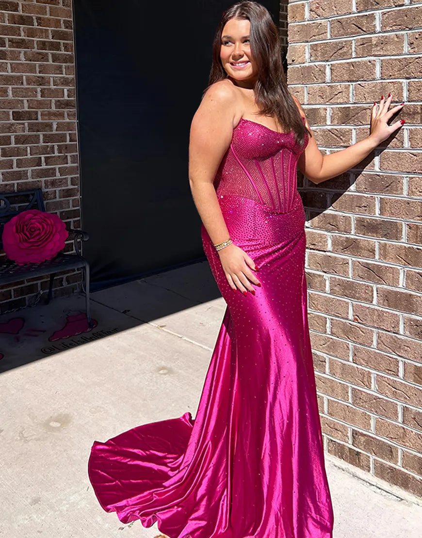 Scarlett | Rhinestone Corset Mermaid Formal Prom Dress