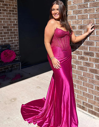 Scarlett | Rhinestone Corset Mermaid Formal Prom Dress