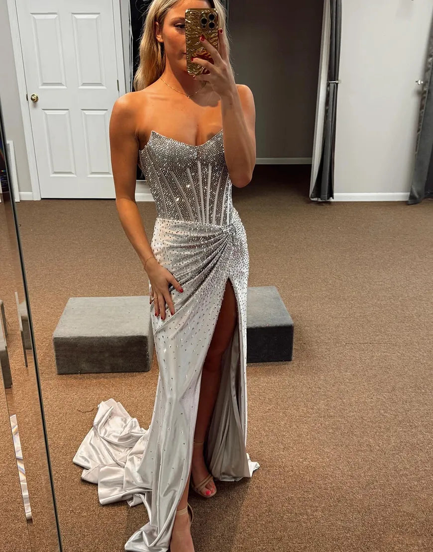 Scarlett | Rhinestone Corset Mermaid Formal Prom Dress