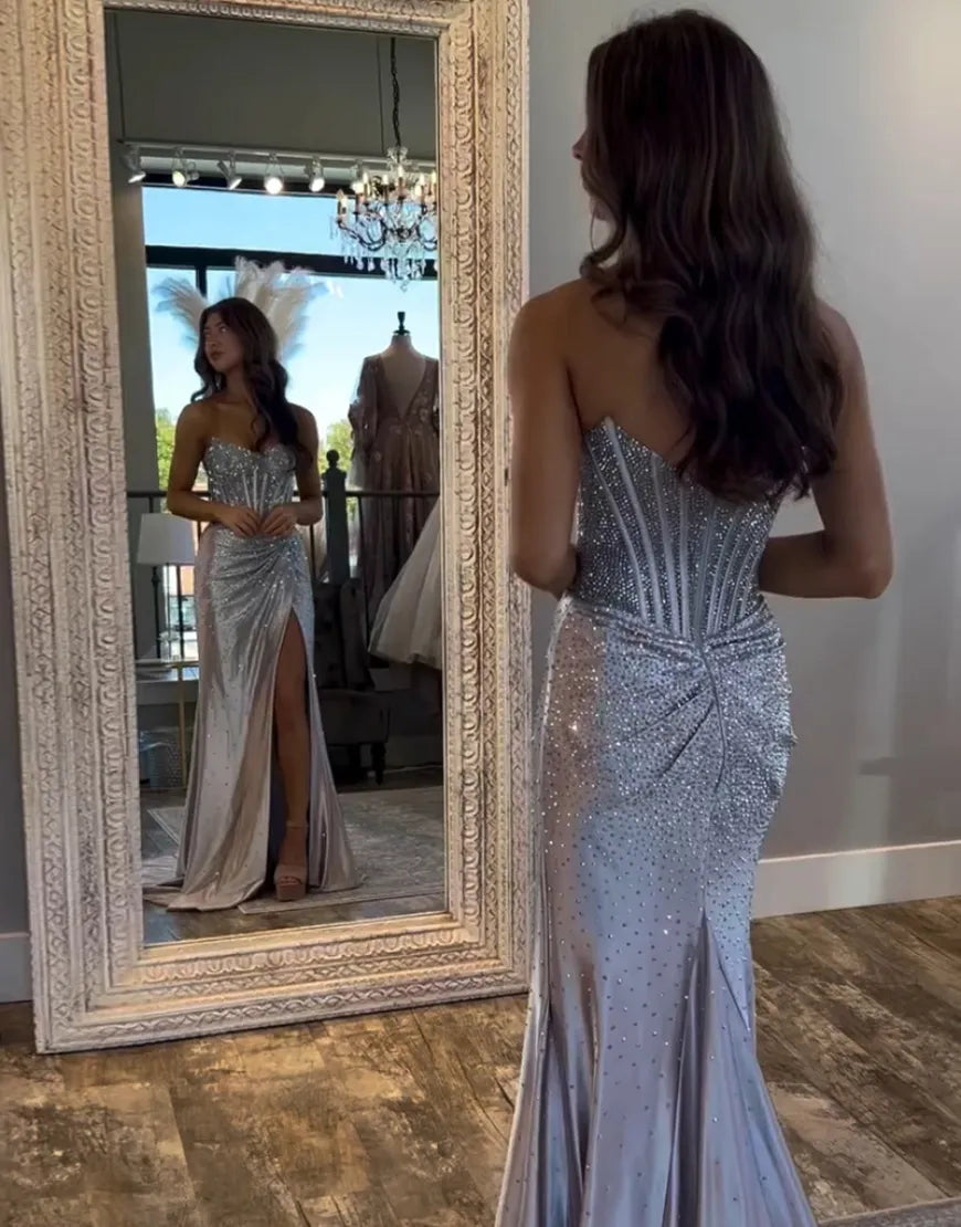 Scarlett | Rhinestone Corset Mermaid Formal Prom Dress