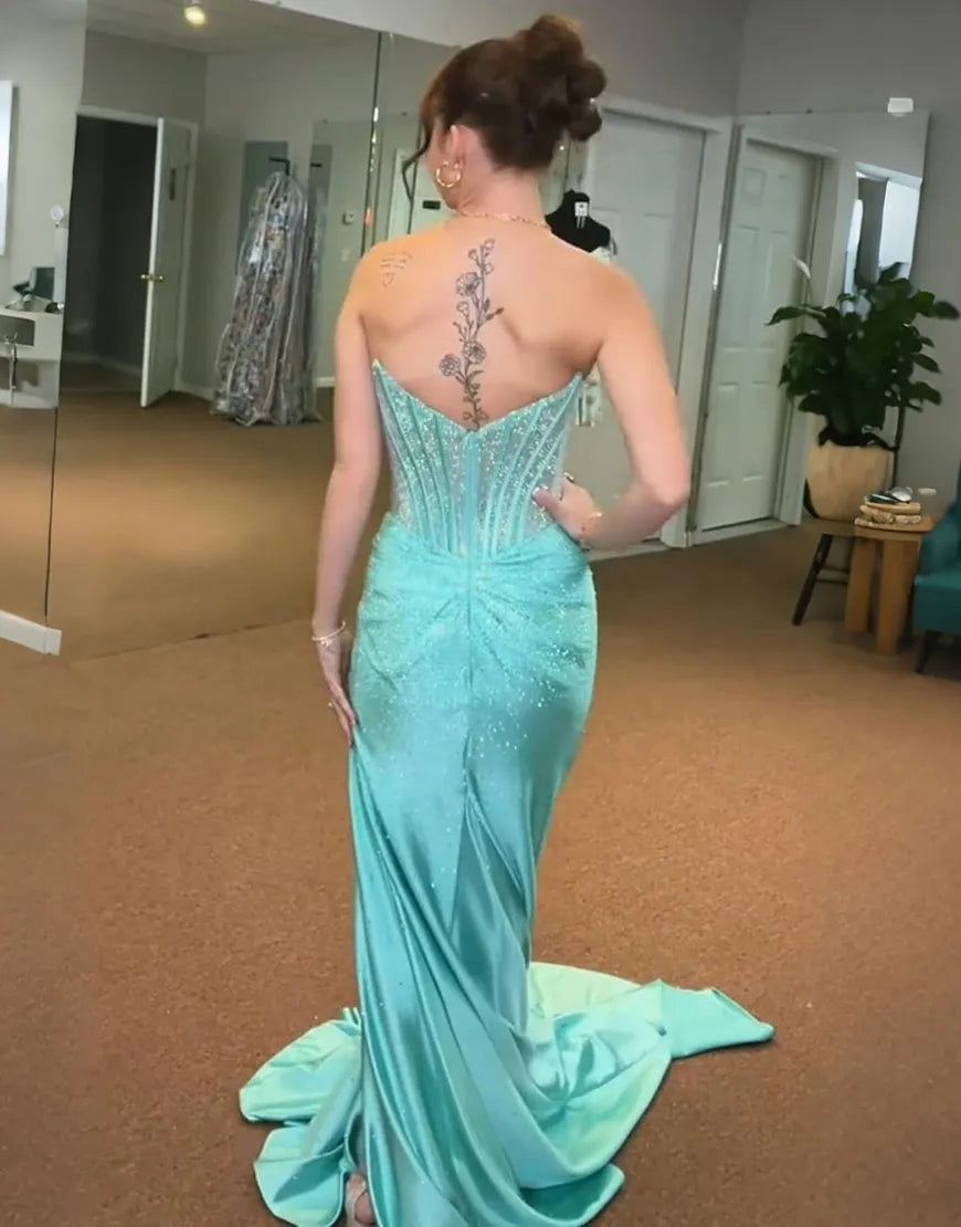 Scarlett | Rhinestone Corset Mermaid Formal Prom Dress