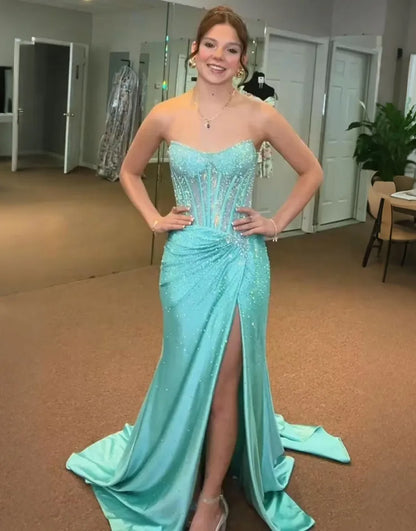 Scarlett | Rhinestone Corset Mermaid Formal Prom Dress