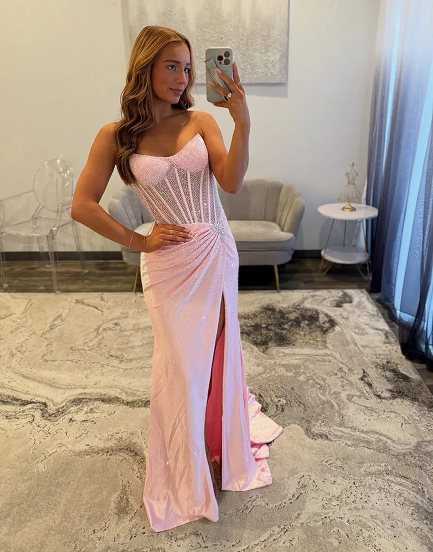 Scarlett | Rhinestone Corset Mermaid Formal Prom Dress
