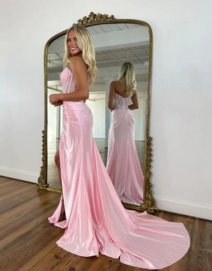 Scarlett | Rhinestone Corset Mermaid Formal Prom Dress