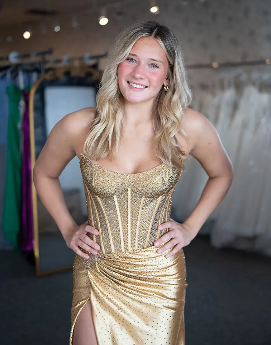 Scarlett | Rhinestone Corset Mermaid Formal Prom Dress
