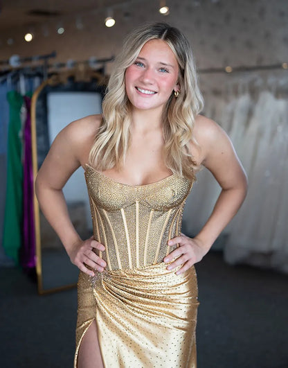Scarlett | Rhinestone Corset Mermaid Formal Prom Dress