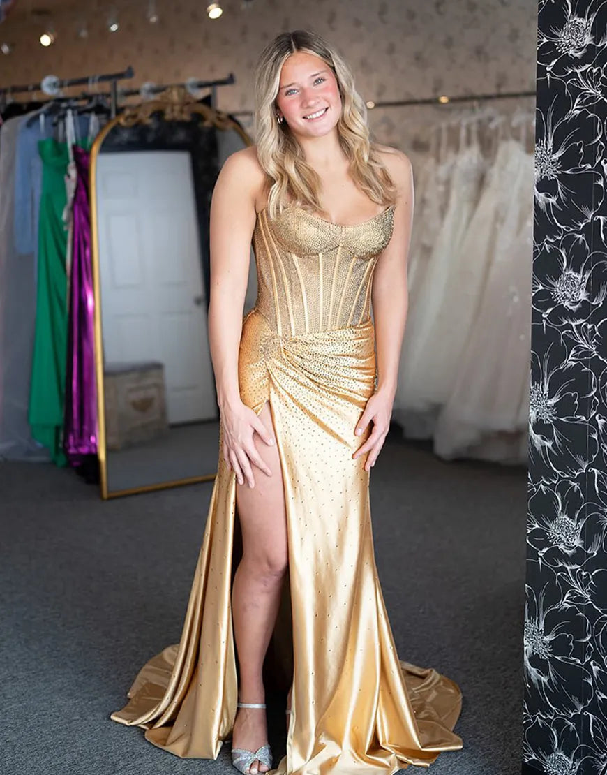 Scarlett | Rhinestone Corset Mermaid Formal Prom Dress