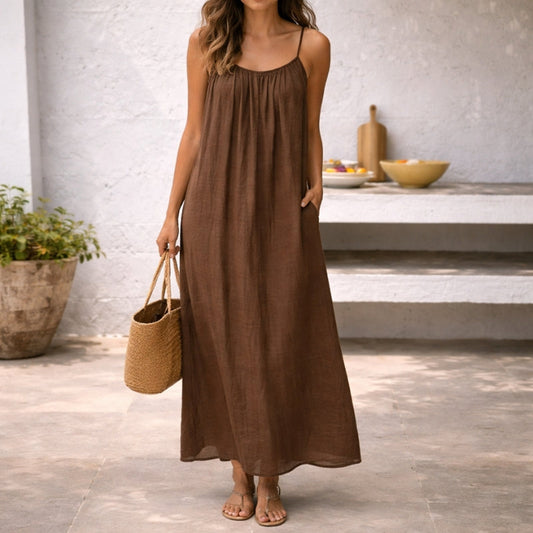 Lena | Open Back Spaghetti Strap Sundress