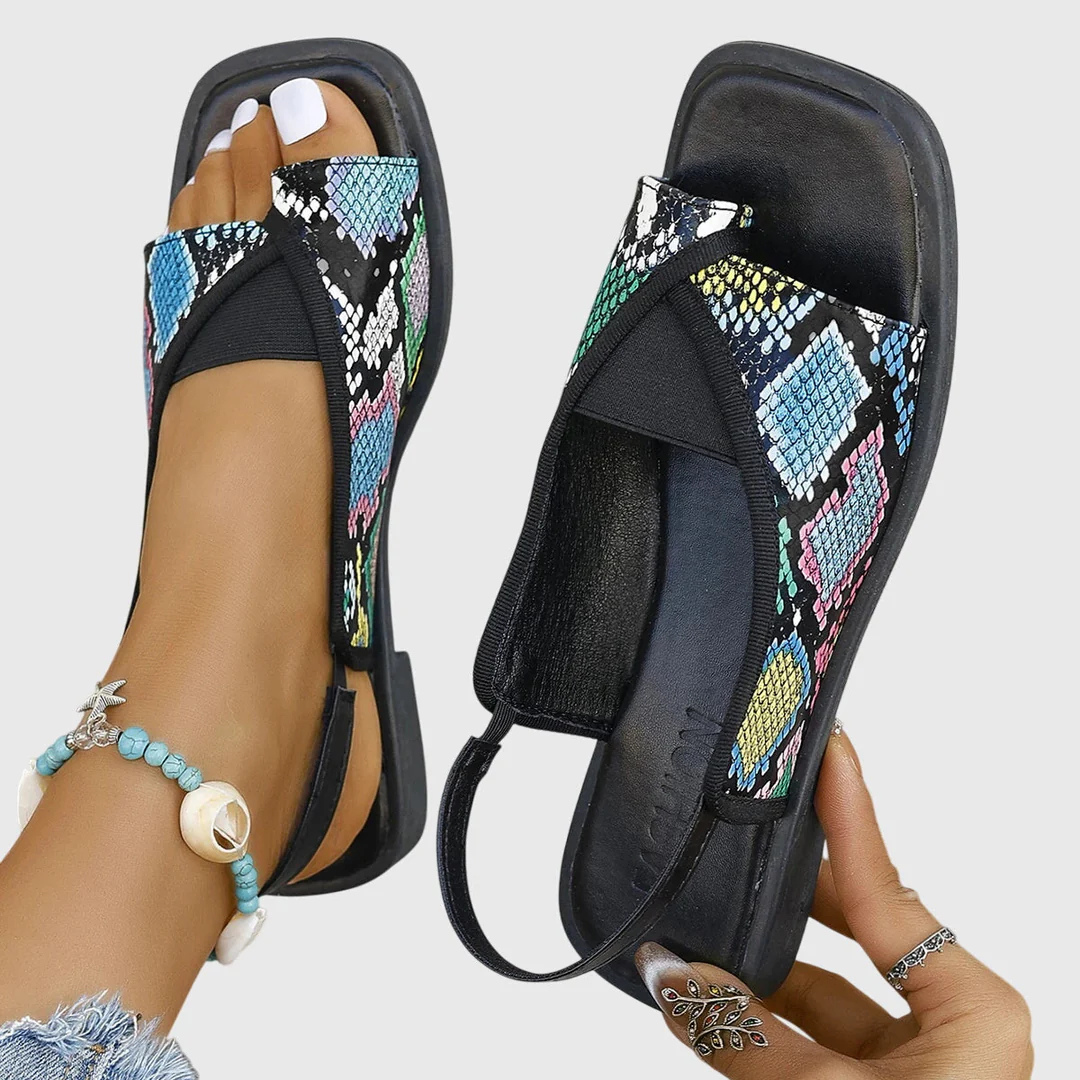 Sora | Square Toe Colorblock Comfort Sandals
