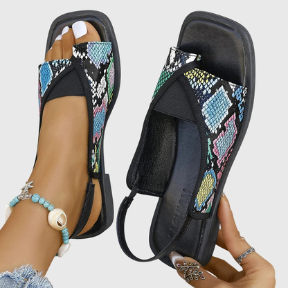 Sora | Square Toe Colorblock Comfort Sandals