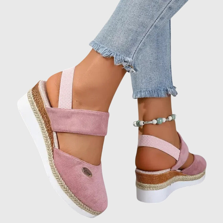 Remy | Closed Toe Wedge Comfort Platform Sandals