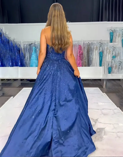 Nova | Rhinestone Bow Strapless Corset Bridesmaid Dress