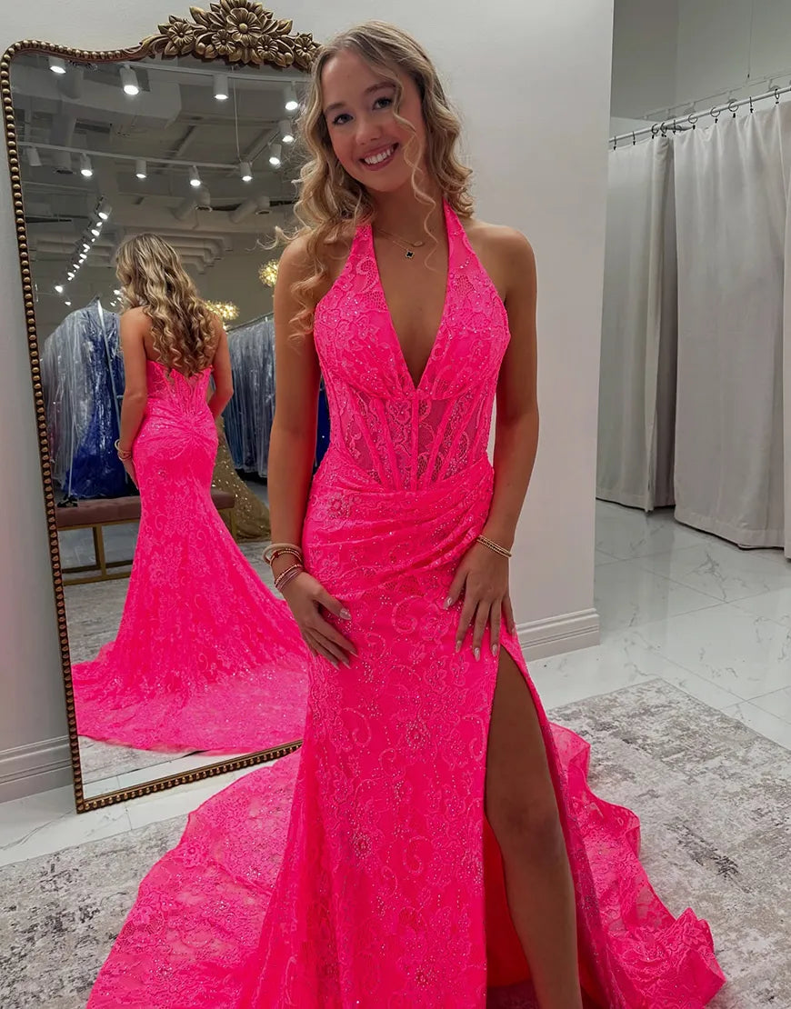 Bella | Sequin Halter Mermaid Bridesmaid Dress