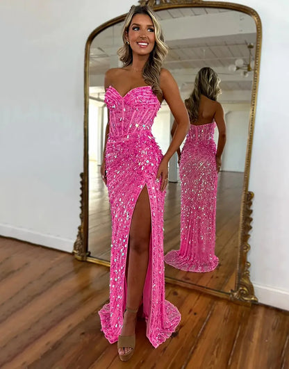 Harper | Sequin Corset Open Back Prom Dress