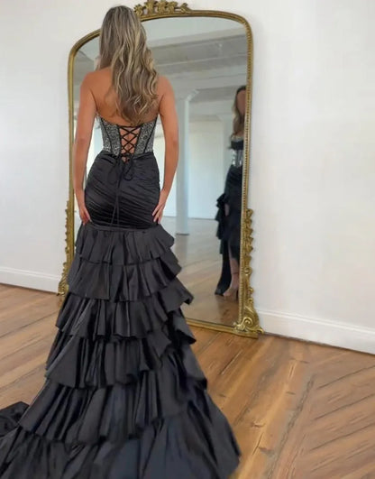Mae | Sequin Corset Ruffle Tiered Mermaid Bridesmaid Dress
