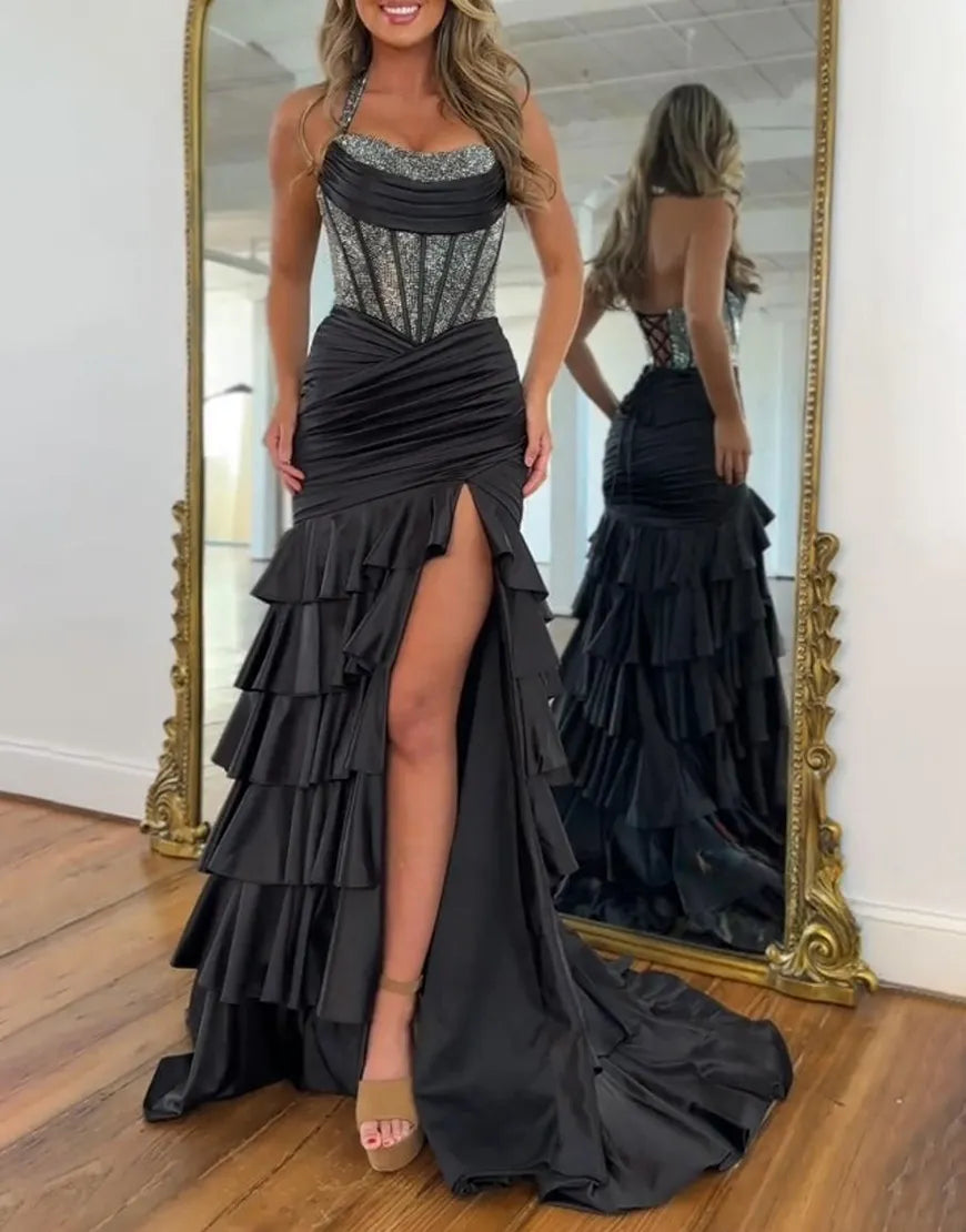 Mae | Sequin Corset Ruffle Tiered Mermaid Bridesmaid Dress