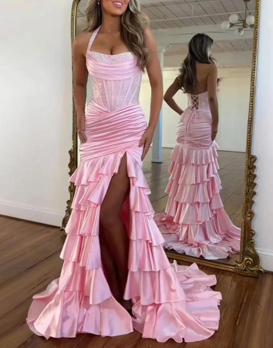 Mae | Sequin Corset Ruffle Tiered Mermaid Bridesmaid Dress