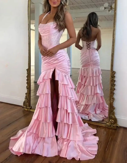 Mae | Sequin Corset Ruffle Tiered Mermaid Bridesmaid Dress