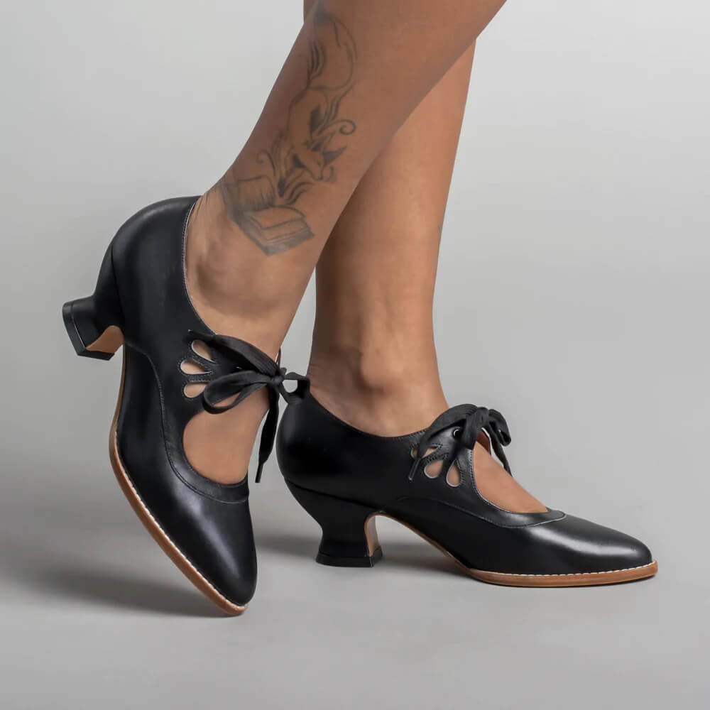Ada | Lace Up Vintage Mary Jane Heels