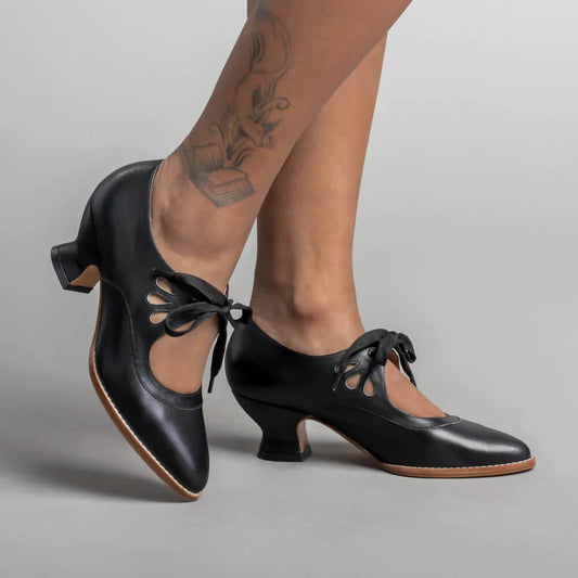Ada | Lace Up Vintage Mary Jane Heels