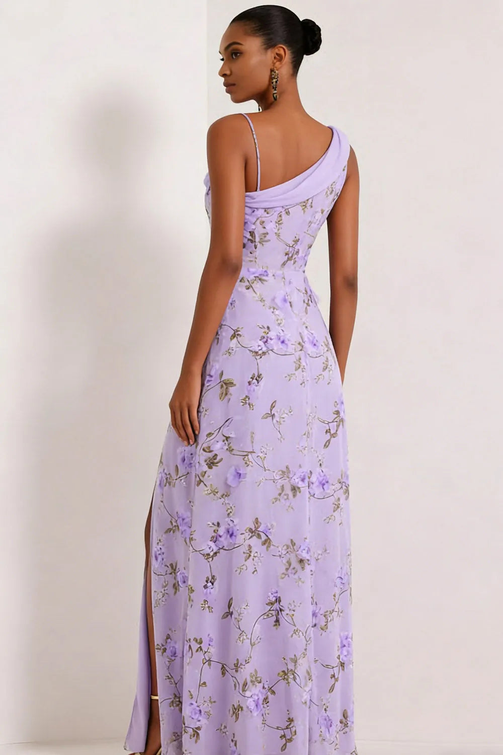 Lila | Floral Corset Cowl Neck Maxi Bridesmaid Dress